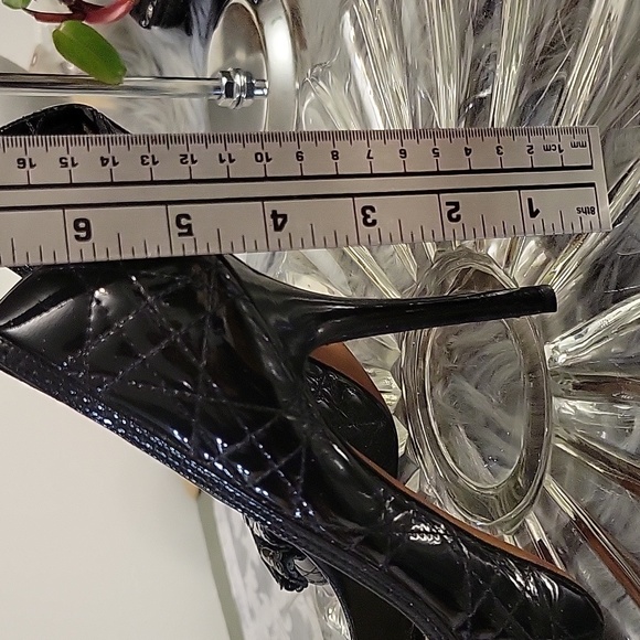Christian Dior Cannage Patent Leather Peep Toe with heels - Picture 16 of 17